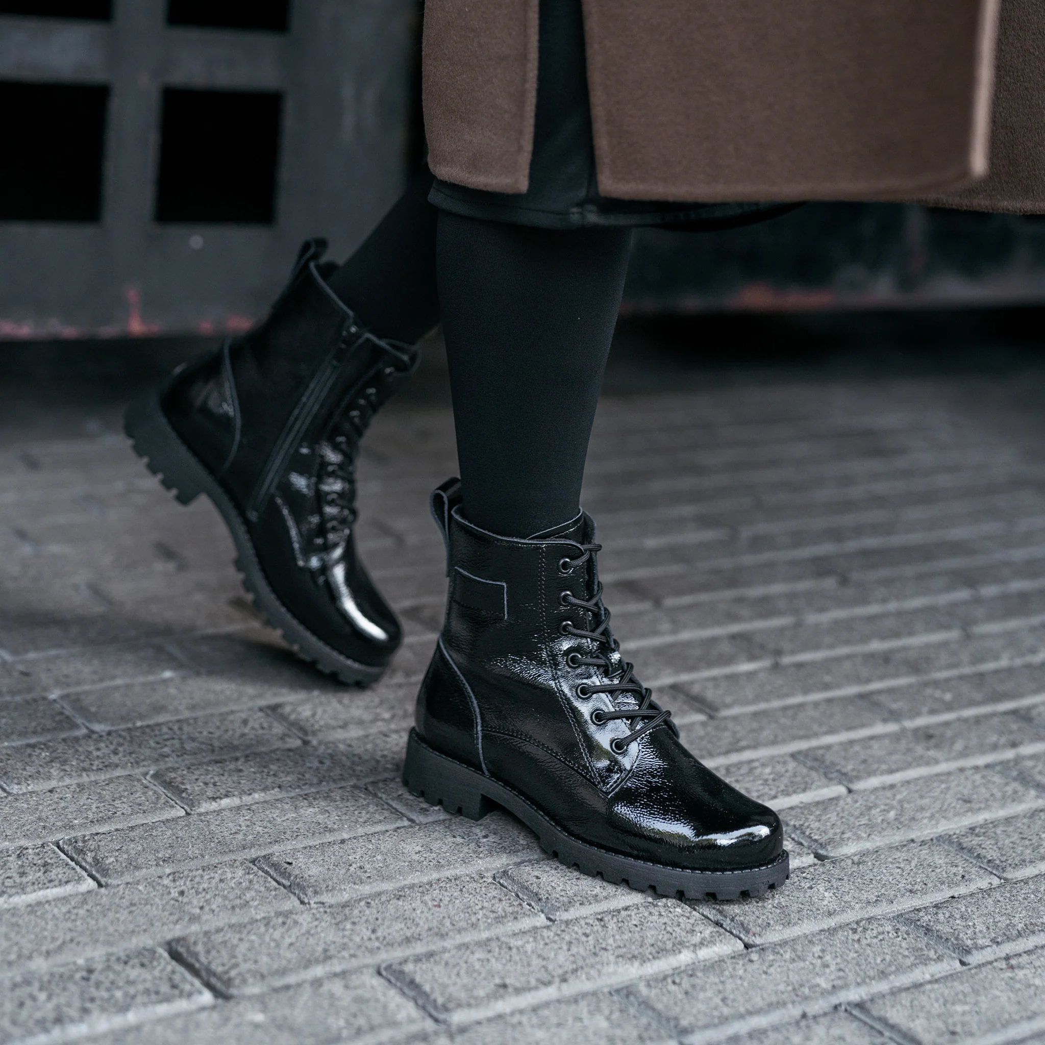 KARA Women’s patent ankle boots - Image 3