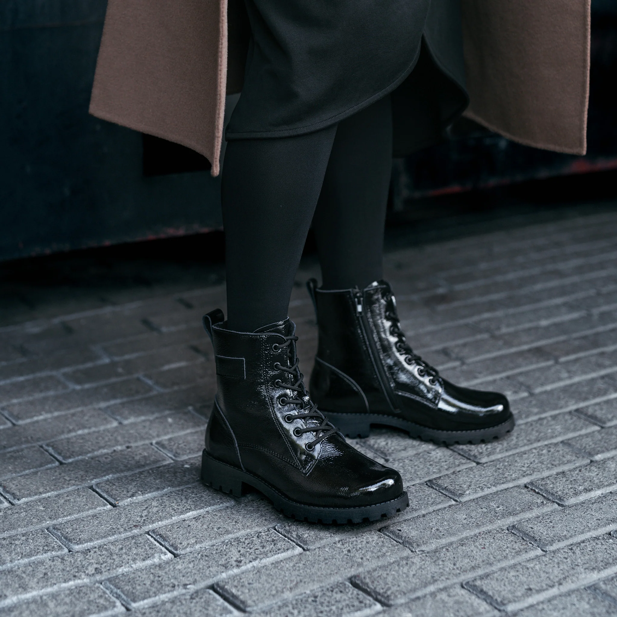 KARA Women’s patent ankle boots - Image 8